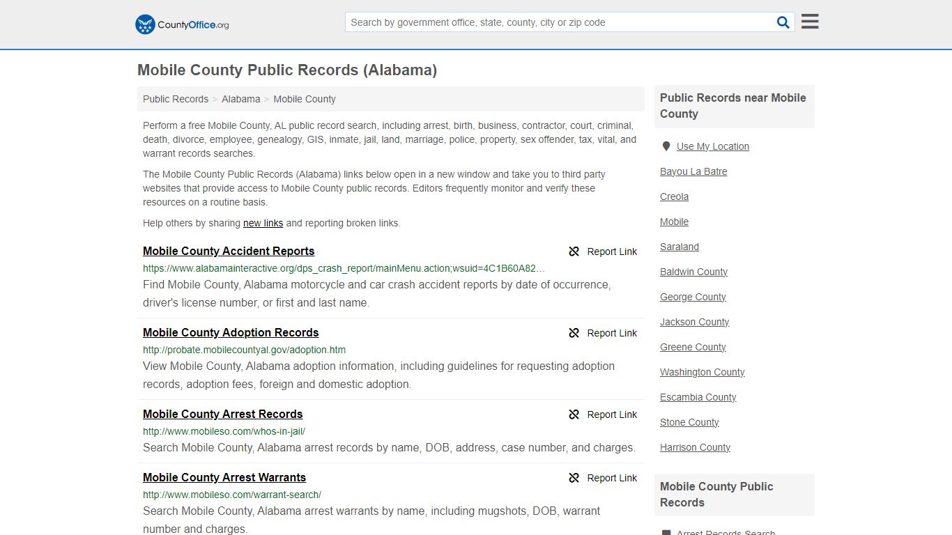 Public Records - Mobile County, AL (Business, Criminal, GIS, Property ...